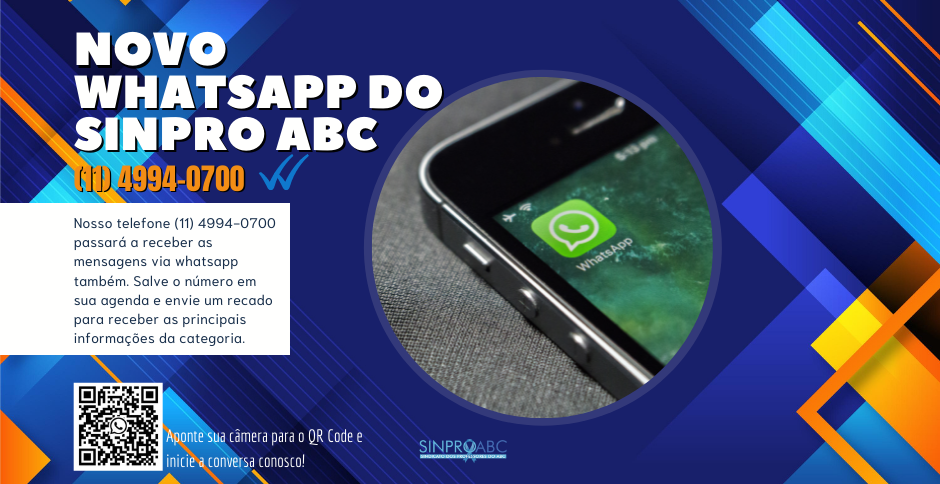 Novo whatsapp do SINPRO ABC